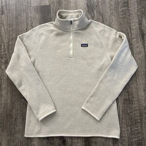 Patagonia Better Sweater 1/4 Quarter Zip Pullover Jacket Logo Cream Ivory